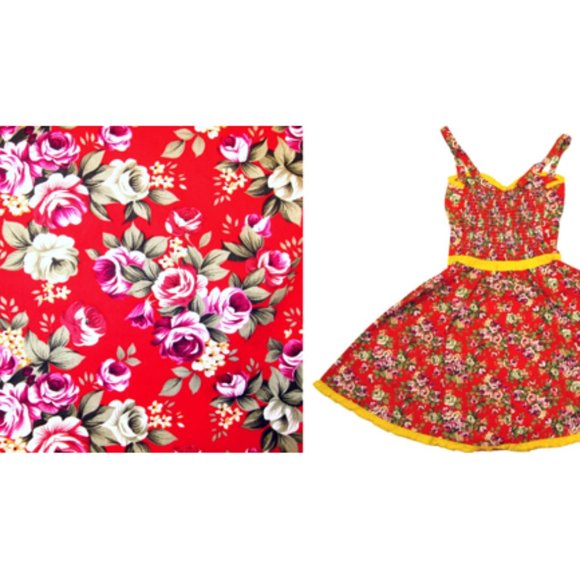 Sourpuss Red and Yellow Floral Dress - Picture 2 of 2